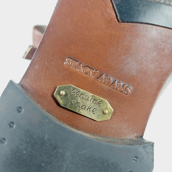 Stacy Adams Oxfords Snakeskin Leather Monk Strap Brown F806 main image 5